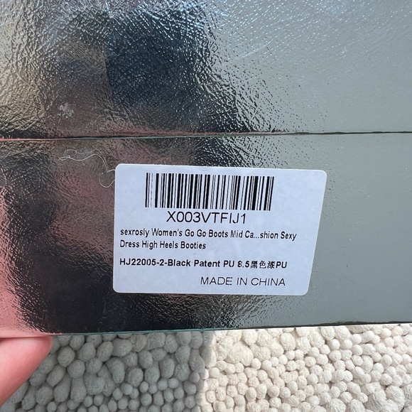 NEW Sexrosly GO GO Boots Platform Boots Square Toe Block Patent Leather Size 8.5 - Picture 5 of 9